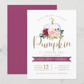 Fall Pumpkin Geburtstag Einladung Custom Age