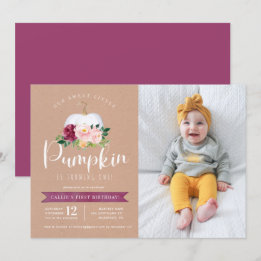 Fall Pumpkin Geburtstag Foto Einladung Custom Age