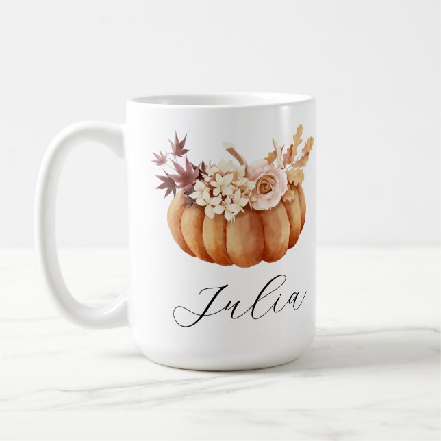 Fall Pumpkin Geburtstag Kaffee Tasse Personalisier (Links)
