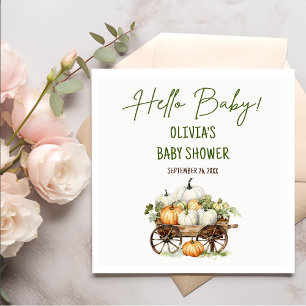 Fall Pumpkin Gender Neutral Baby Shower Serviette