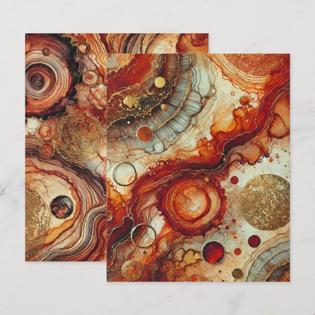 Fall Pumpkin Gewürz Alkohol Tinte Scrapbook Papier (Vorne/Hinten)
