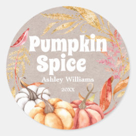Fall Pumpkin Gewürz Autumn Kraft Paper Runder Aufkleber