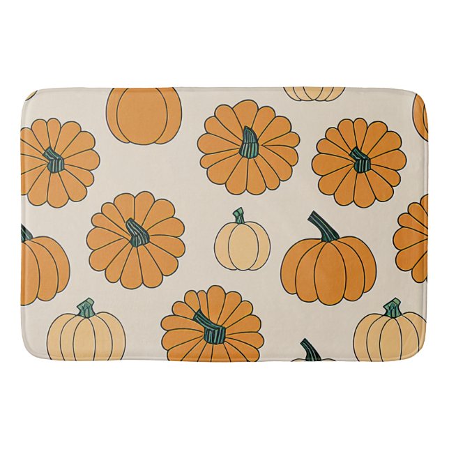 Fall Pumpkin Gewürz Halloween Erntedank Pumpkins Badematte (Vorderseite)