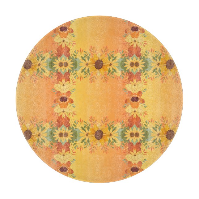 Fall Pumpkin Gewürz Halloween Erntedank Pumpkins Schneidebrett (Vorderseite)