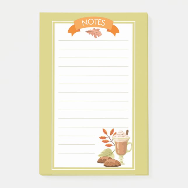 Fall Pumpkin Gewürz Post-It Notes Klebezettel (Vorderseite)