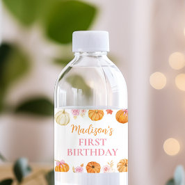 Fall Pumpkin Girl Geburtstag Wasser Flaschen Label