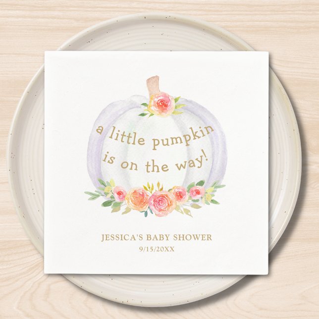 Fall Pumpkin Girls Babydusche Serviette (Von Creator hochgeladen)