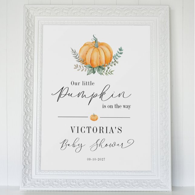 Fall Pumpkin Greenery Baby Dusche Willkommen Poster (Von Creator hochgeladen)