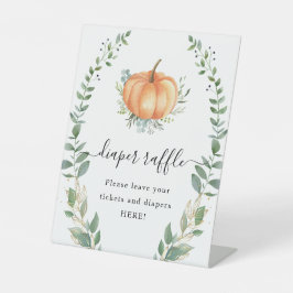 Fall Pumpkin Greenery Gold Foliage Diaper Raffle Sockelschild