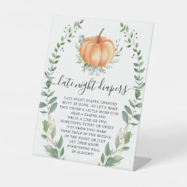 Fall Pumpkin Greenery Gold Spate Night Diapers Sockelschild