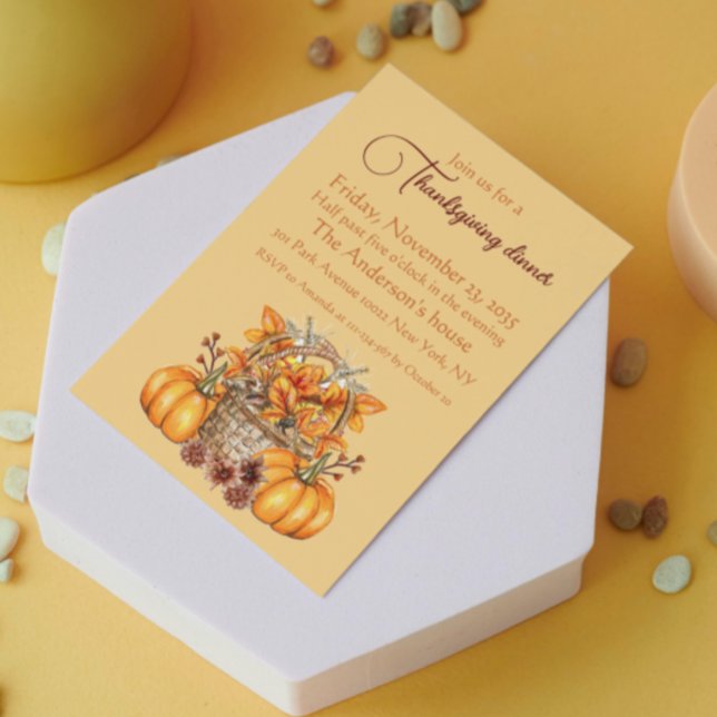 Fall Pumpkin Harvest Erntedank Dinner Holiday Postkarte (Von Creator hochgeladen)