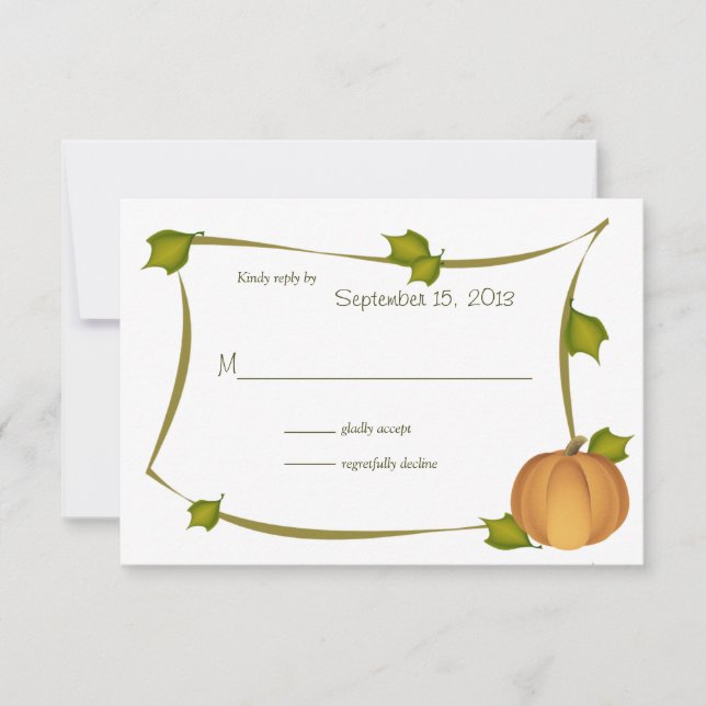 Fall Pumpkin Harvest Response Card RSVP Karte (Vorderseite)