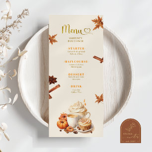 Fall Pumpkin Kaffee Break Flat Menu Menükarte
