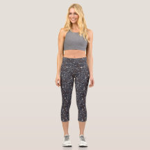Fall Pumpkin Kontur Capri Leggins - Navy Blue