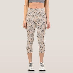 Fall Pumpkin Kontur Capri Leggins - Tan Leggings