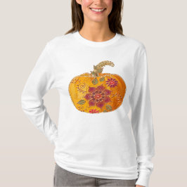 Fall Pumpkin mit Blume T-Shirt