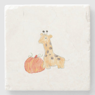 Fall Pumpkin mit Giraffe Steinuntersetzer