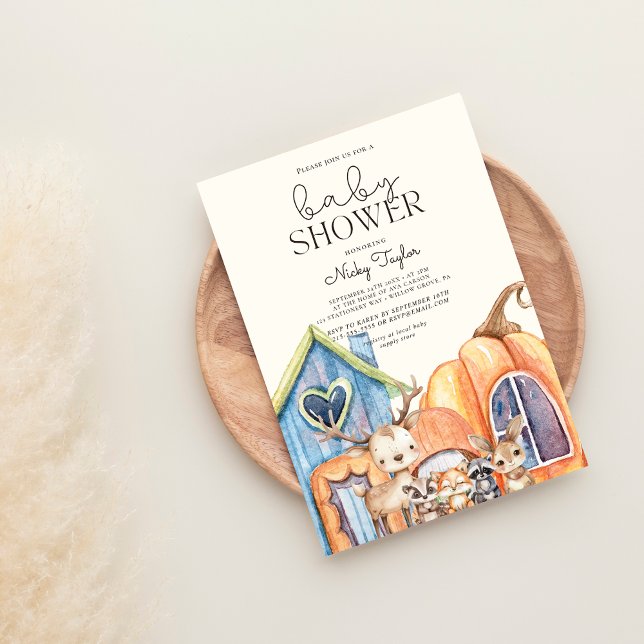 Fall Pumpkin Mushroom Baby Dusche Einladung (Von Creator hochgeladen)