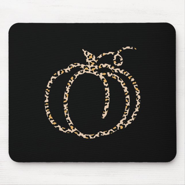 Fall Pumpkin Niedlicher Erntedank Herbstleopard Pu Mousepad (Vorne)