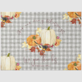 Fall Pumpkin Orange White Leaf Gray Buffalo Karier Seidenpapier