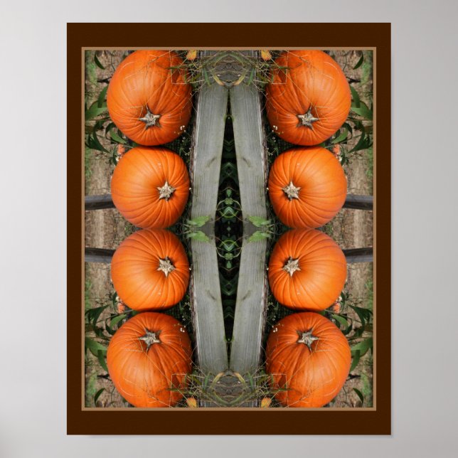 Fall Pumpkin Pair Abstrakt Poster (Vorne)
