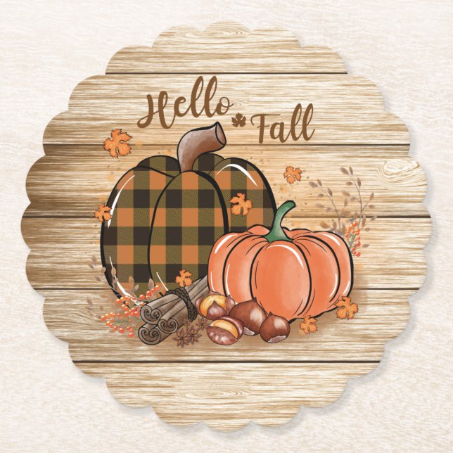 Fall Pumpkin Paper Untersetzer (Vorderseite)