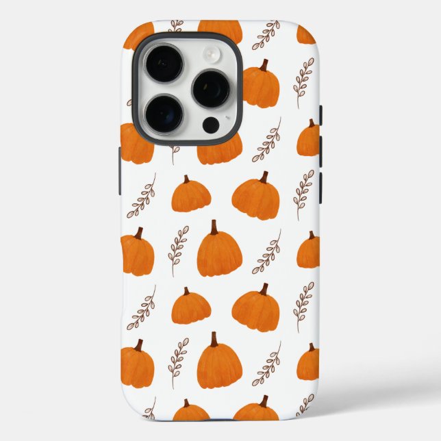 Fall Pumpkin Pattern iPhone 16 Pro Hülle (Rückseite)