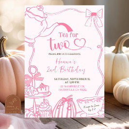 Fall Pumpkin PINK Scribble Hand Drawn Tee for Two Einladung