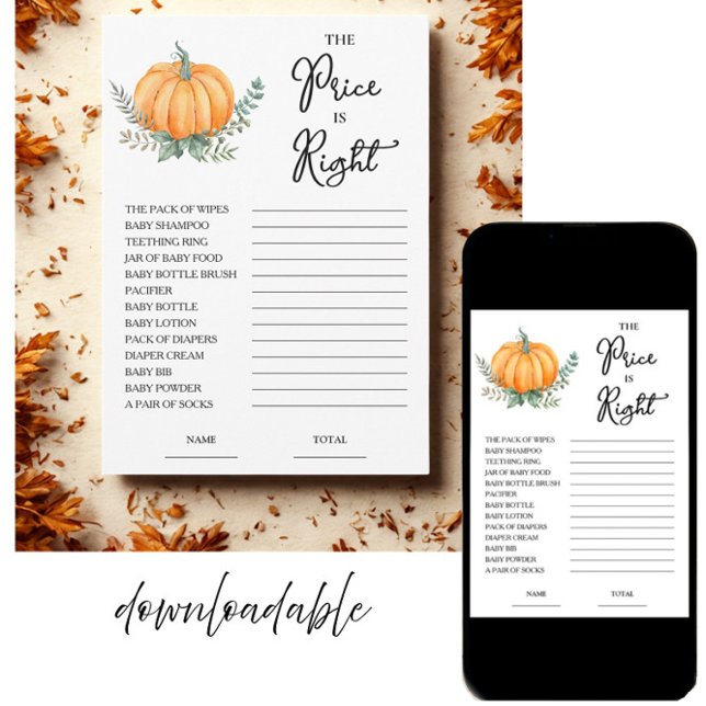 Fall Pumpkin Price ist die richtige Baby Showkarte Einladung (Von Creator hochgeladen)