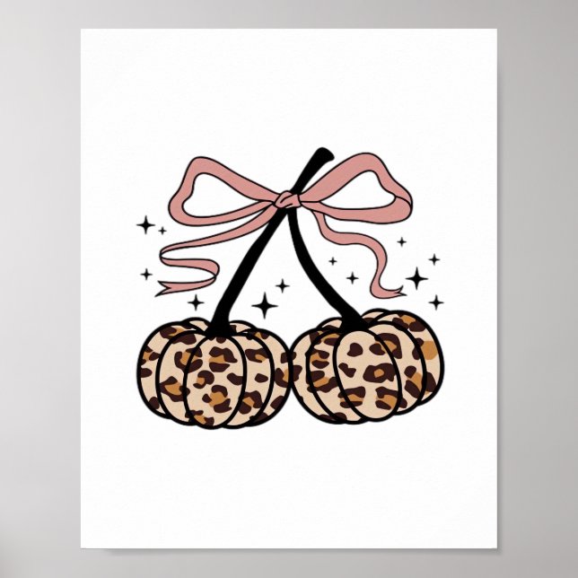 Fall Pumpkin, Pumpkin Cherries, Leopard Pumpkin, P Poster (Vorne)