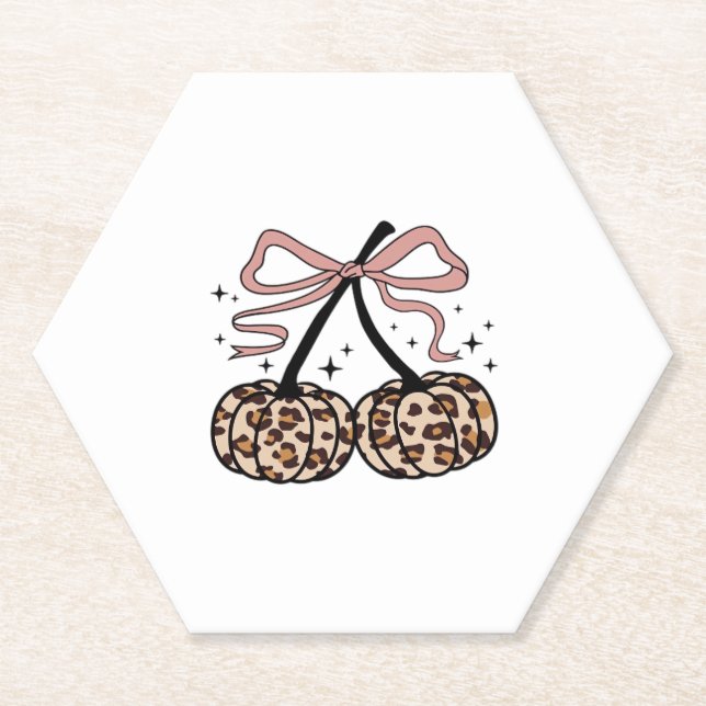 Fall Pumpkin, Pumpkin Cherries, Leopard Pumpkin, P Untersetzer (Vorderseite)
