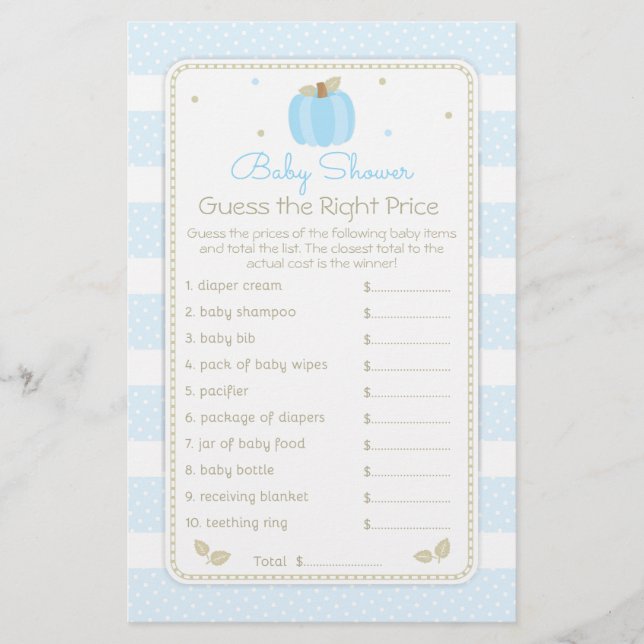 Fall Pumpkin rächen das Price Baby Boy Showspiel Flyer (Vorne)