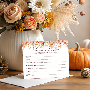 Fall Pumpkin Ratgeber und wünscht Brautparty Card