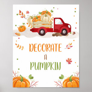 Fall Pumpkin Red Truck Dekorieren ein Pumpkin-Zeic Poster