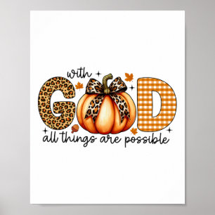 Fall Pumpkin Shirts für Frauen Jesus Christlich al Poster