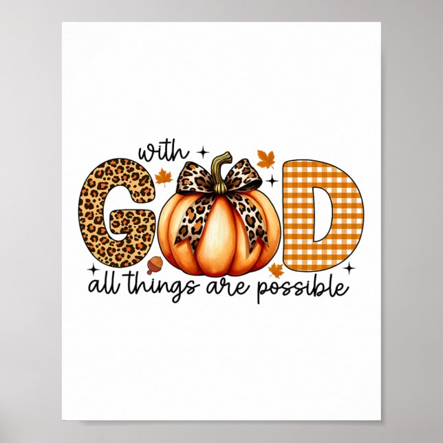 Fall Pumpkin Shirts für Frauen Jesus Christlich al Poster (Vorne)