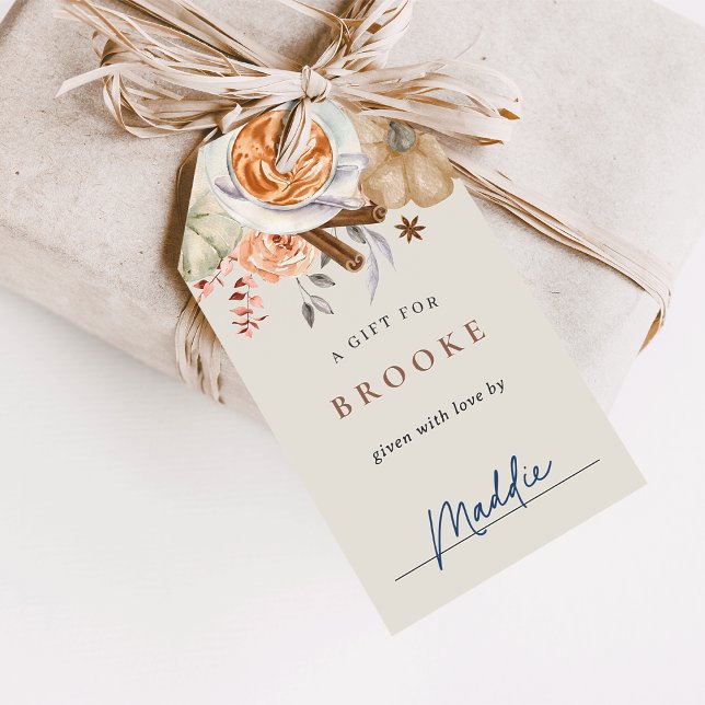 Fall Pumpkin Spice Baby Dusche Display Geschenkanhänger (Von Creator hochgeladen)