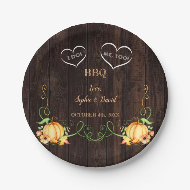 Fall Pumpkin String Lights Old Stall I DO GRILLEN Pappteller (Vorderseite)