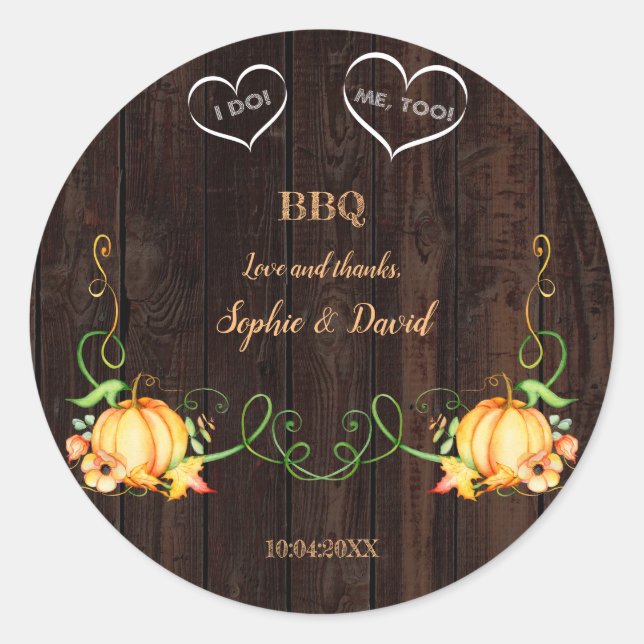 Fall Pumpkin String Lights Old Stall I DO GRILLEN Runder Aufkleber (Vorderseite)