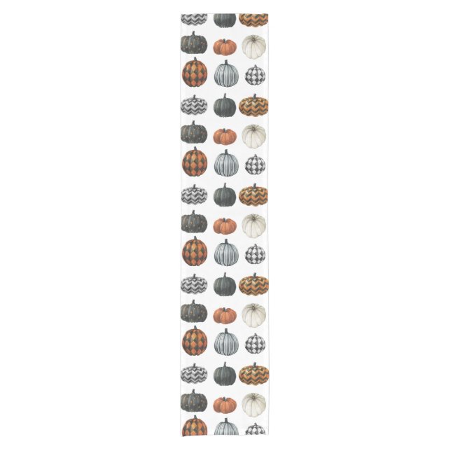 Fall Pumpkin Table Runner Kurzer Tischläufer (Vorderseite)