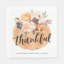 Fall Pumpkin Thankful Friendsgiving Erntedank Serviette