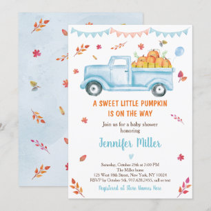 Fall Pumpkin Truck Baby Dusche Einladung