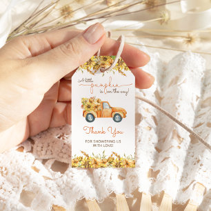 Fall Pumpkin Truck Sonnenblumen Babydusche Geschenkanhänger