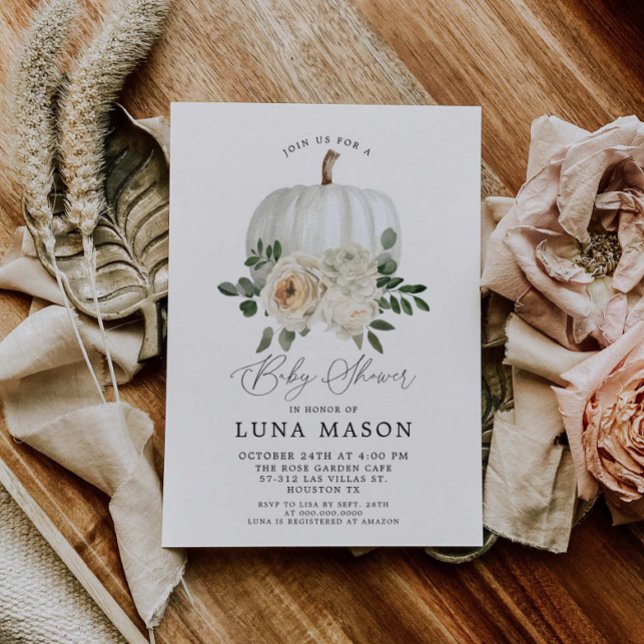 Fall Pumpkin und Blume Kinderdusche Einladung (Von Creator hochgeladen)