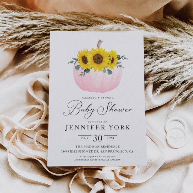 Fall Pumpkin und Sonnenblumen Mädchen-Dusche Einladung (Von Creator hochgeladen)