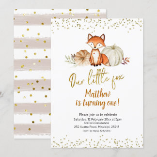 Fall Pumpkin Unser kleiner Fuchs verwandelt einen Einladung