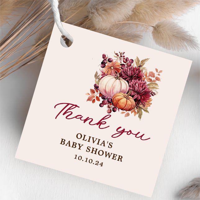 Fall Pumpkin Vielen Dank Baby Dusche Geschenkanhänger (Von Creator hochgeladen)