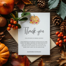 Fall Pumpkin Vielen Dank Brautparty Card Dankeskarte