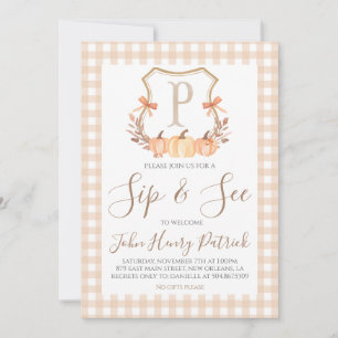 Fall Pumpkin Wappen Sip & See Einladung