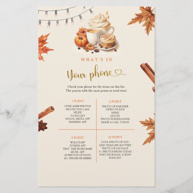 Fall Pumpkin Was ist in deinem Handyspiel (Vorderseite)